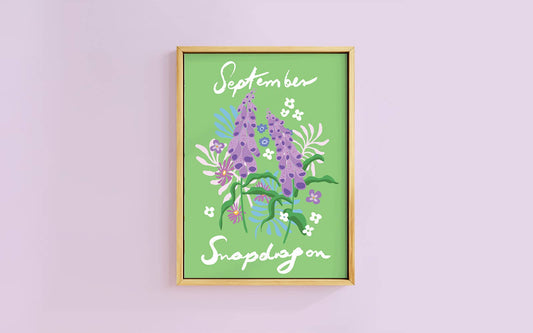 Birth Flower Print September- Snap Dragon - A6