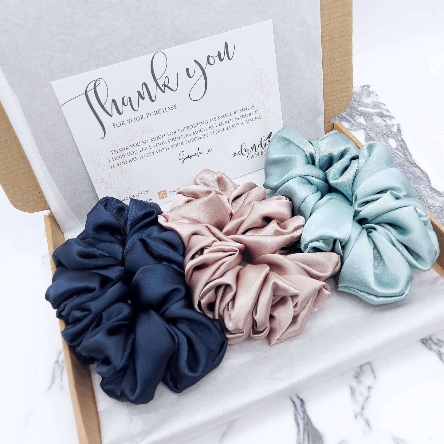 Luxury Satin Scrunchies in 4 SIZES: Regular / Petrol