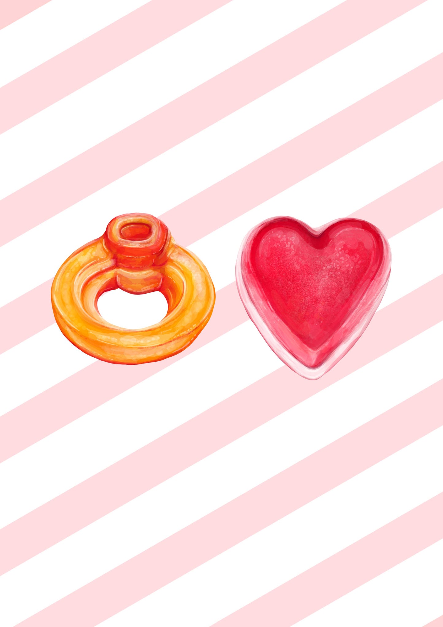 Engagement Sweet Wedding Food Themed Striped Greeting Card