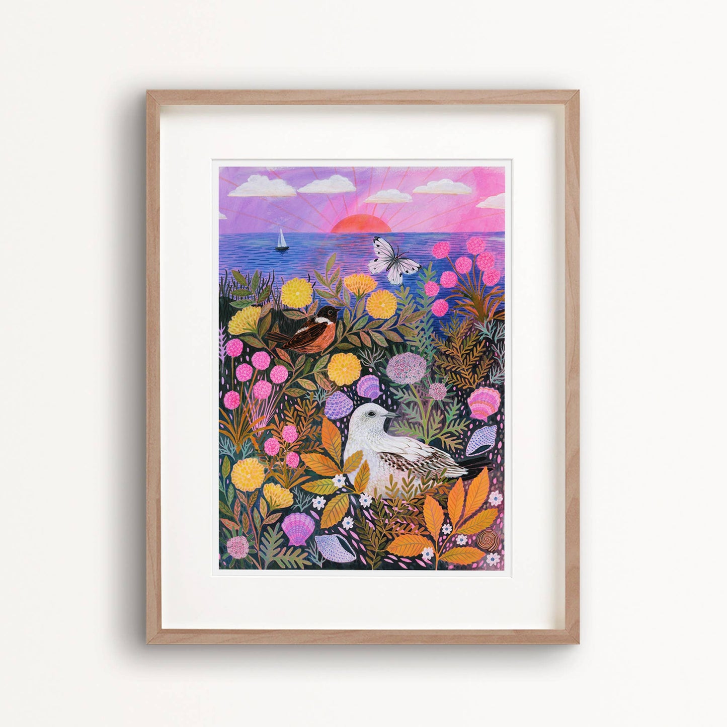 Clifftop Meadow Art Print: A4