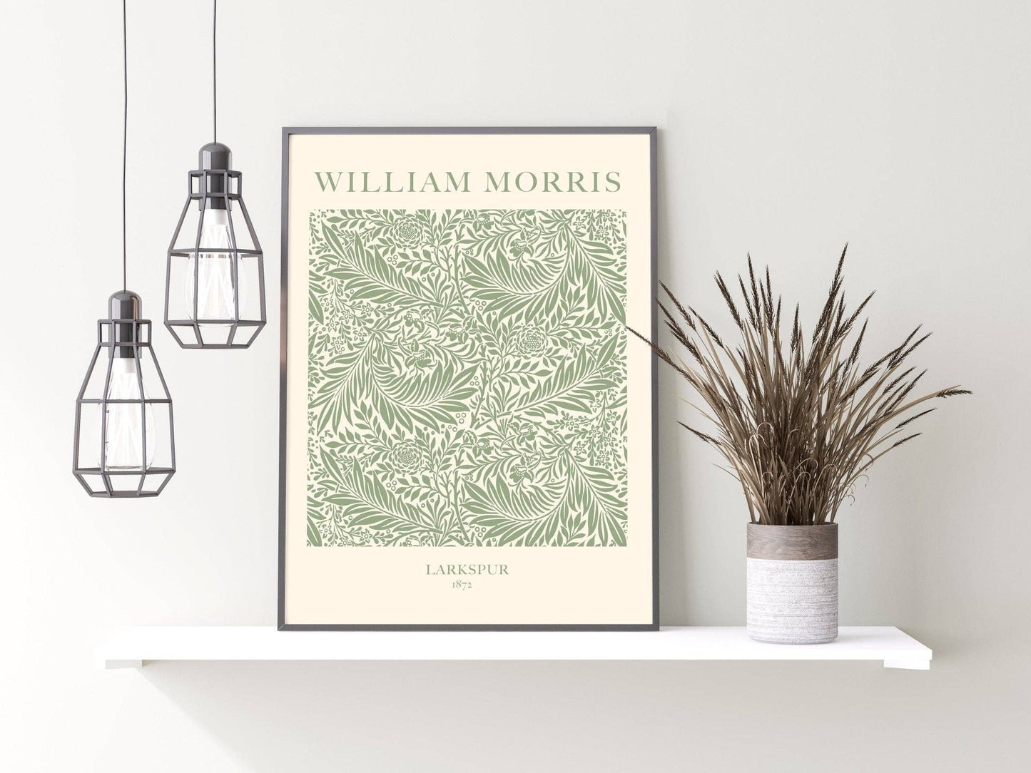 William Morris Larkspur Green Print: A3
