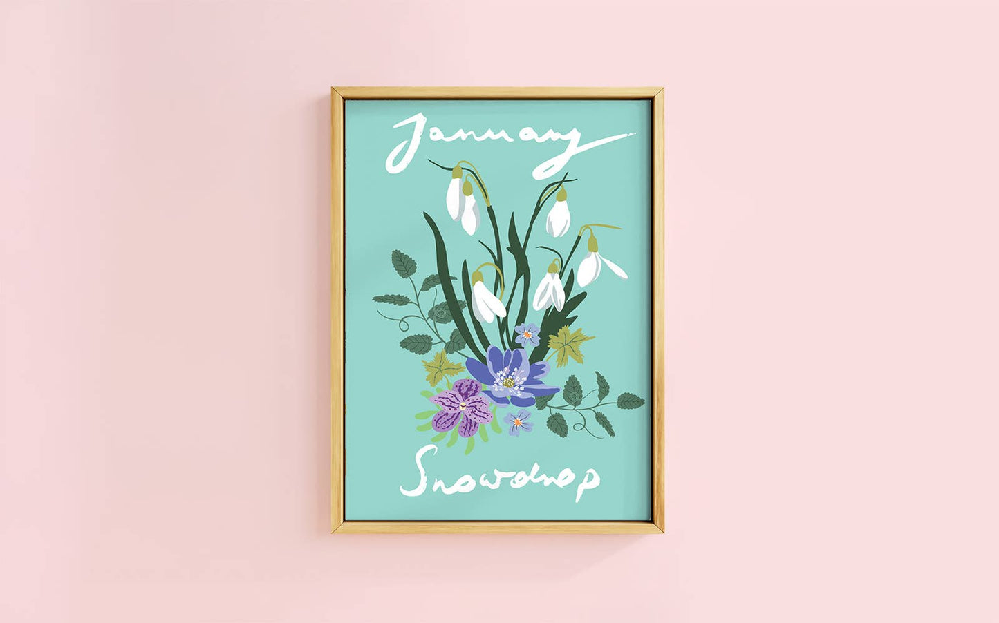 Birth Flower Print January - Snowdrop - A6
