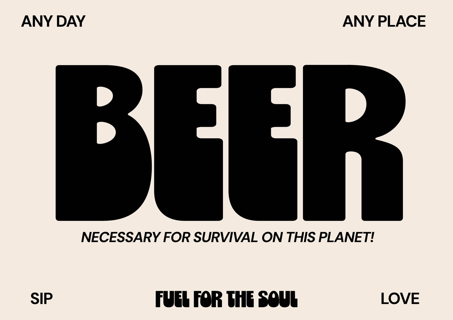 Beer Typography print: A4