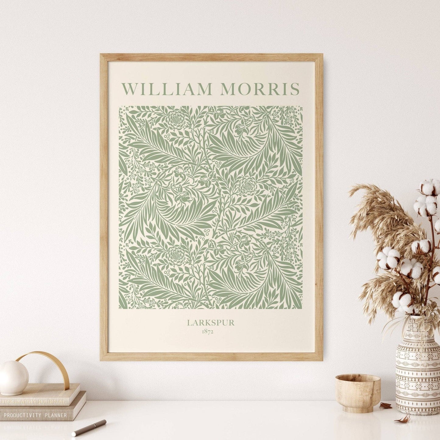 William Morris Larkspur Green Print: A3