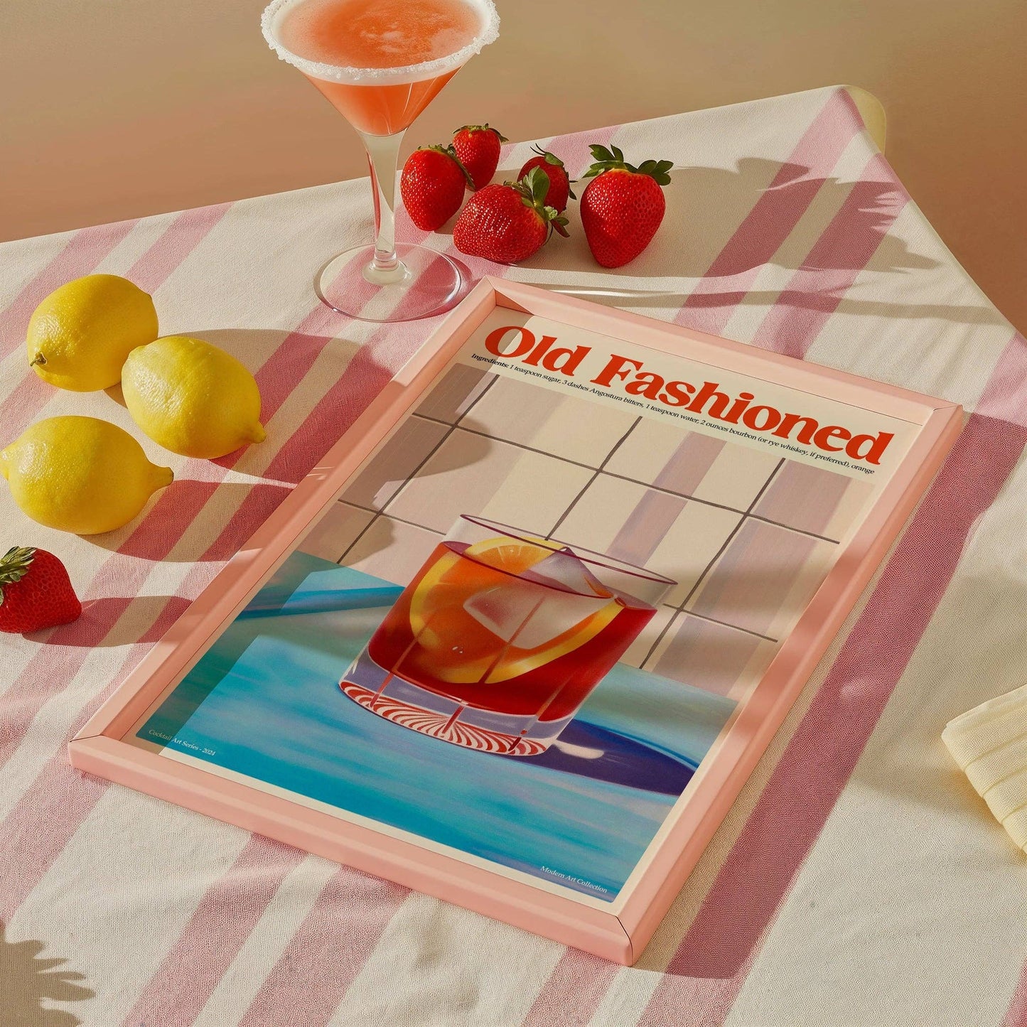 Old Fashioned Cocktail Print: A4