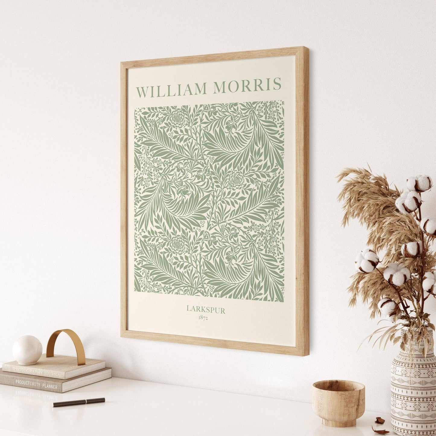 William Morris Larkspur Green Print: A3