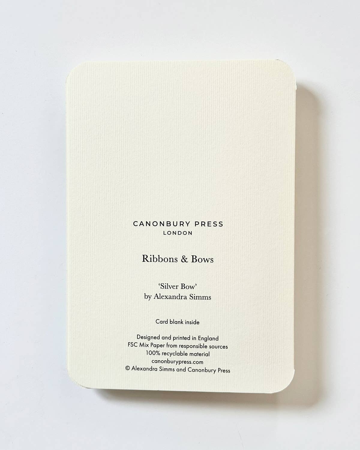 Silver Bow Greeting Card