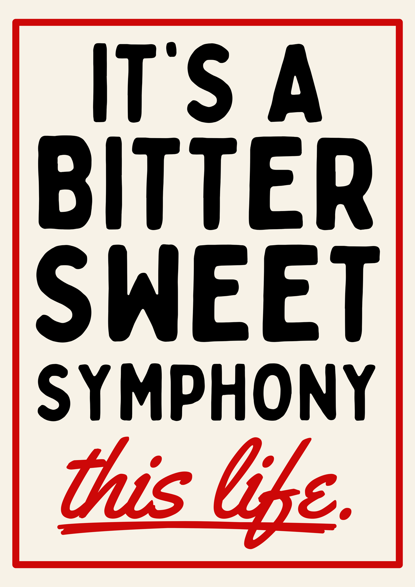 Bitter Sweet Symphony Retro Style The Verve Music Inspired Print