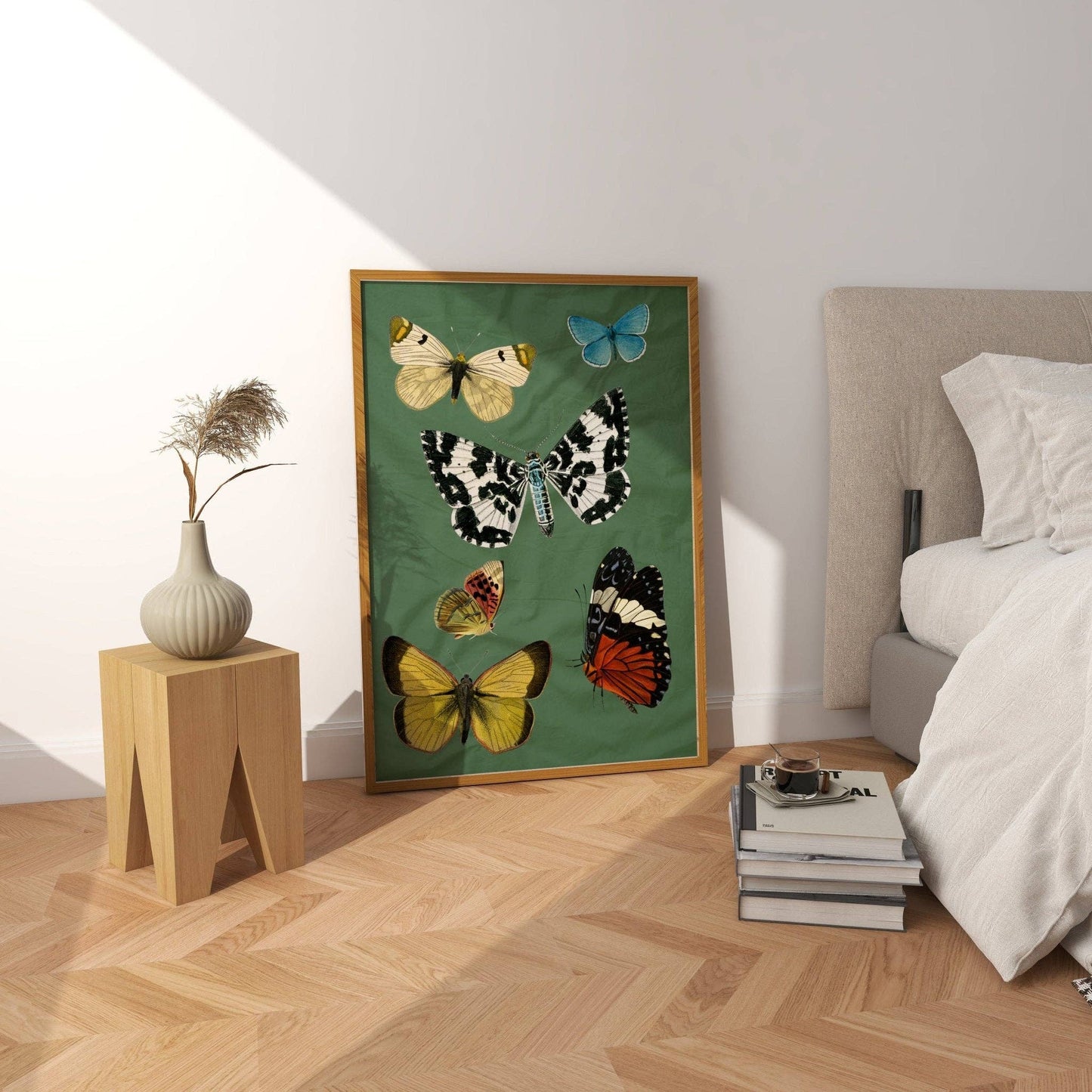 Butterflies Green Print: A3