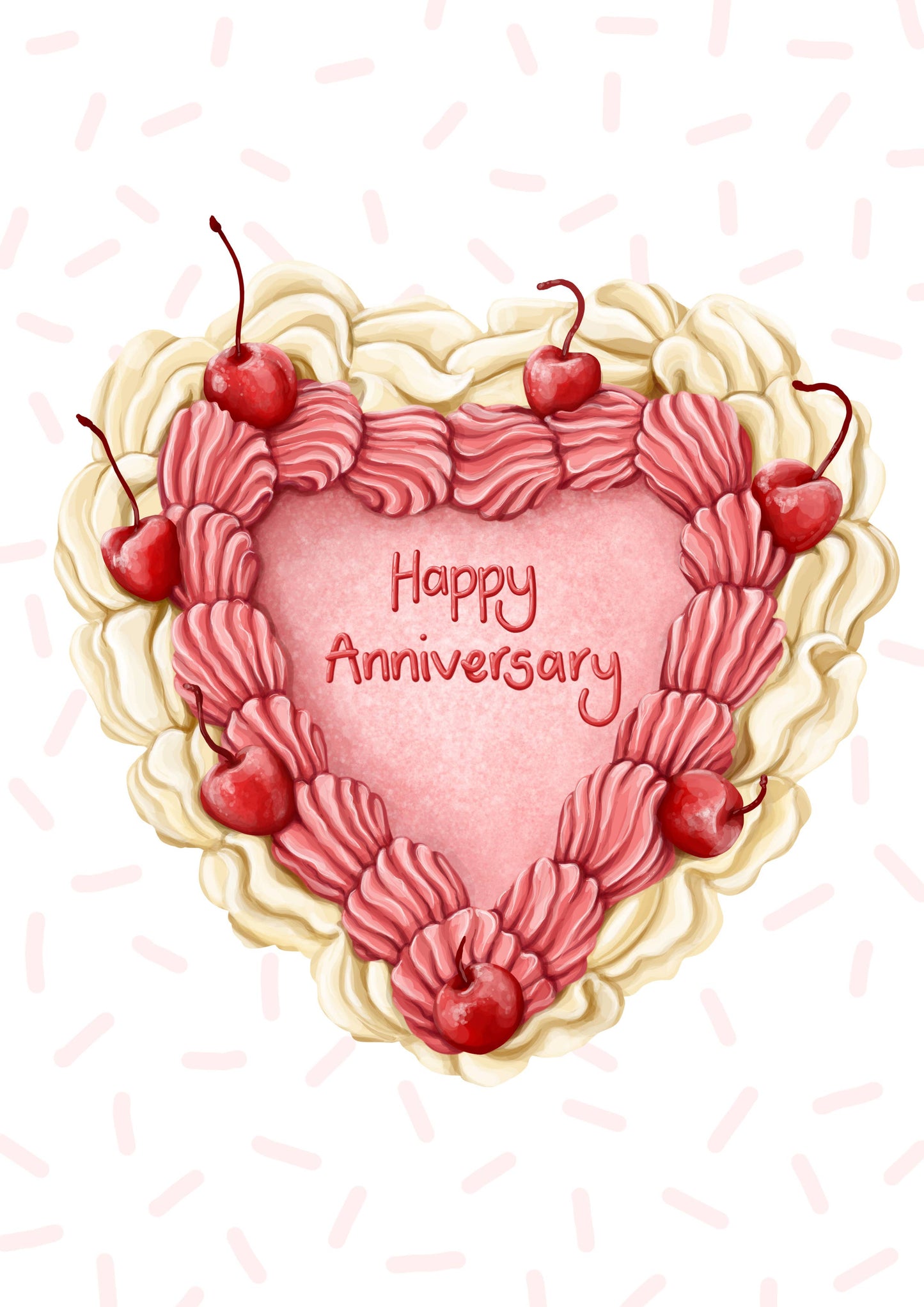 Happy Anniversary Cake Themed Greeting Card