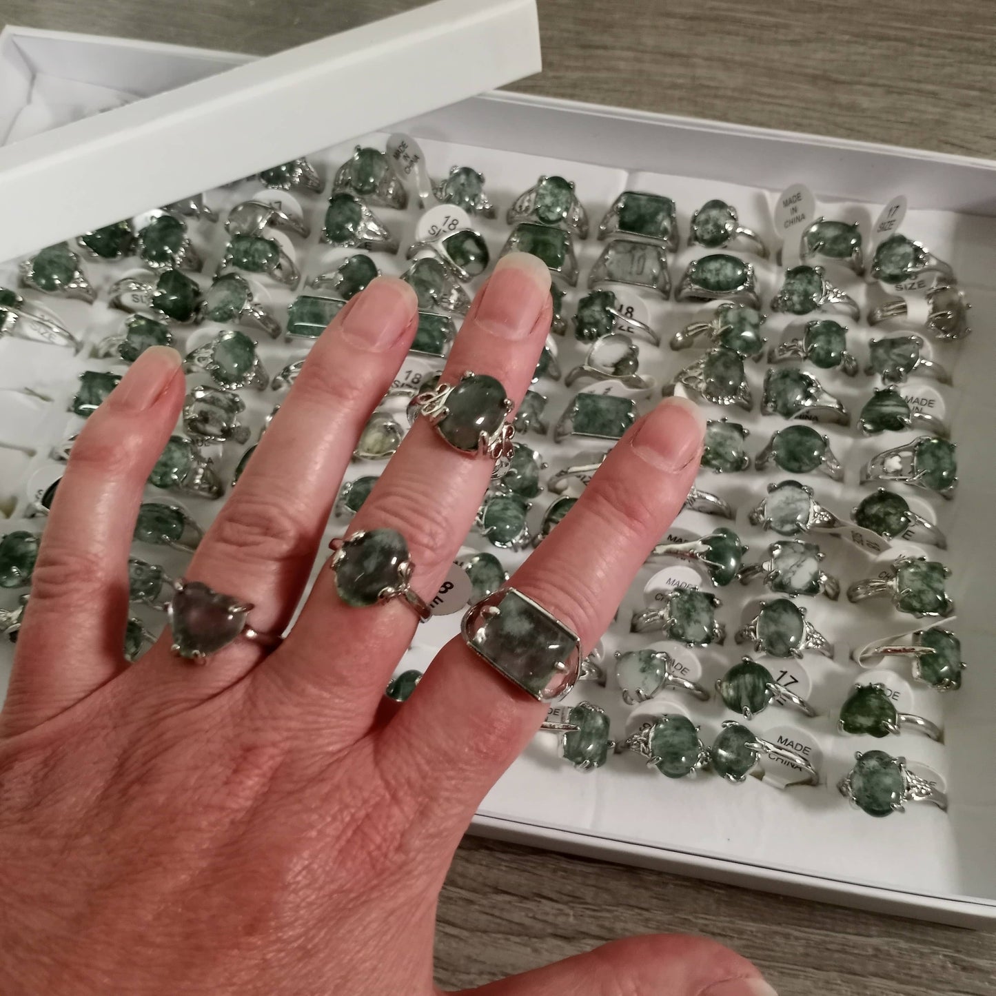 Gemstone Rings Assortment – 100 or 50 Mixed Stone Rings : Assorted 100