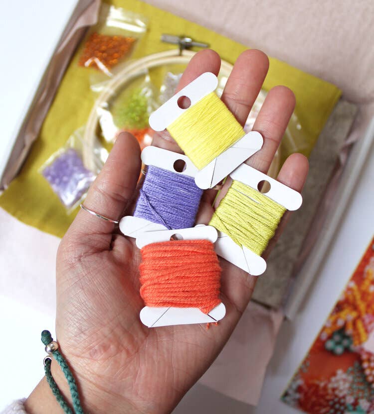 Beaded Embroidery Kit In Bright