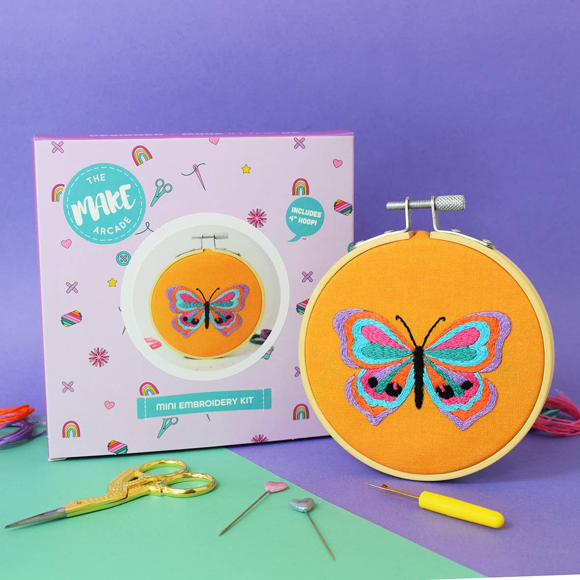 'Kaleidoscope Butterfly' Mini Embroidery Kit