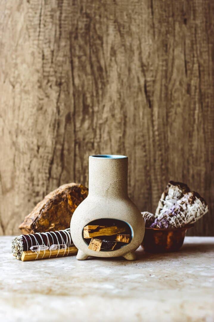 Handmade Artisan Pottery Mini Garden Chiminea