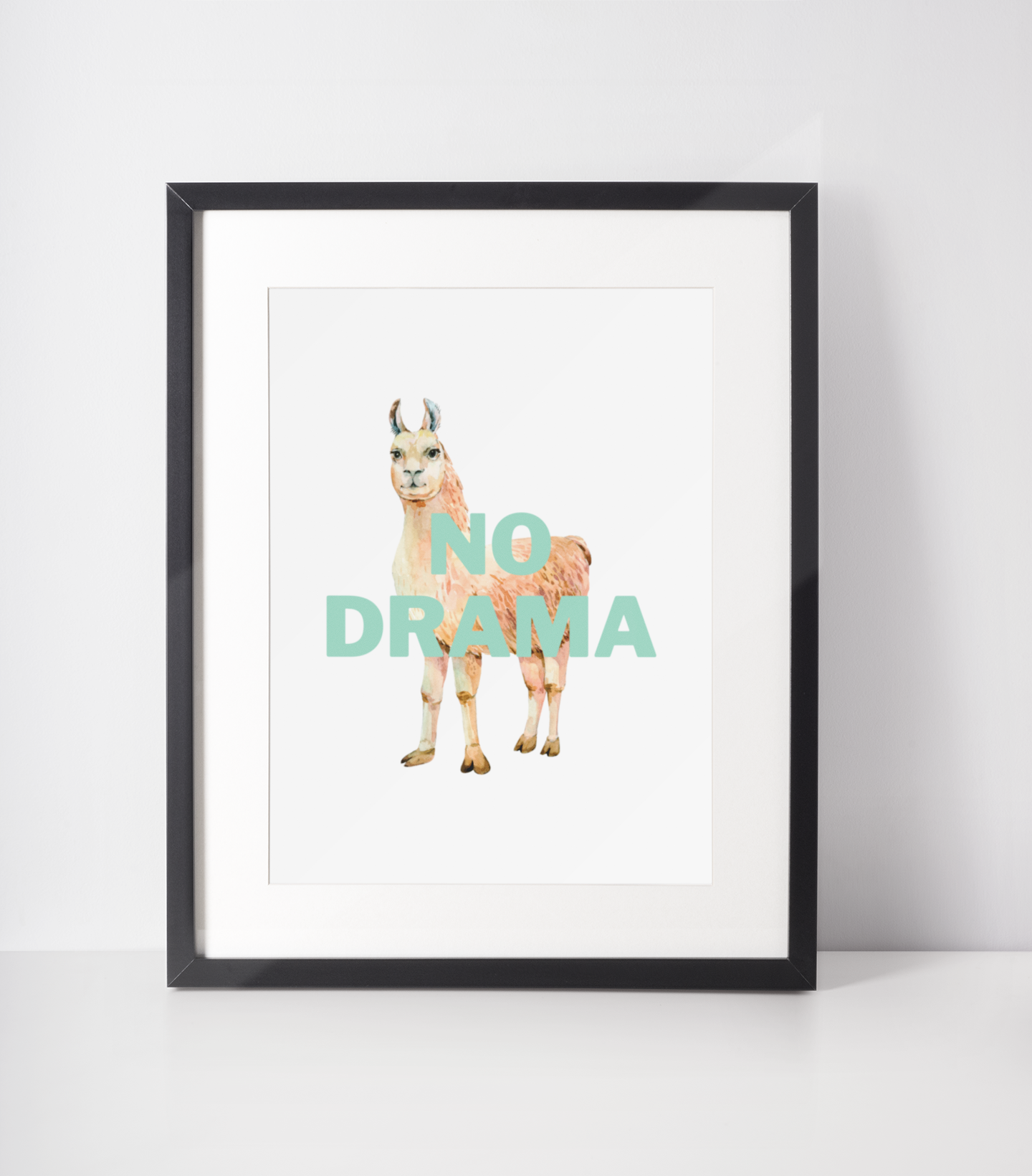 No drama llama print: A4