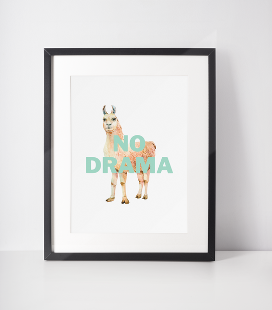 No drama llama print: A4