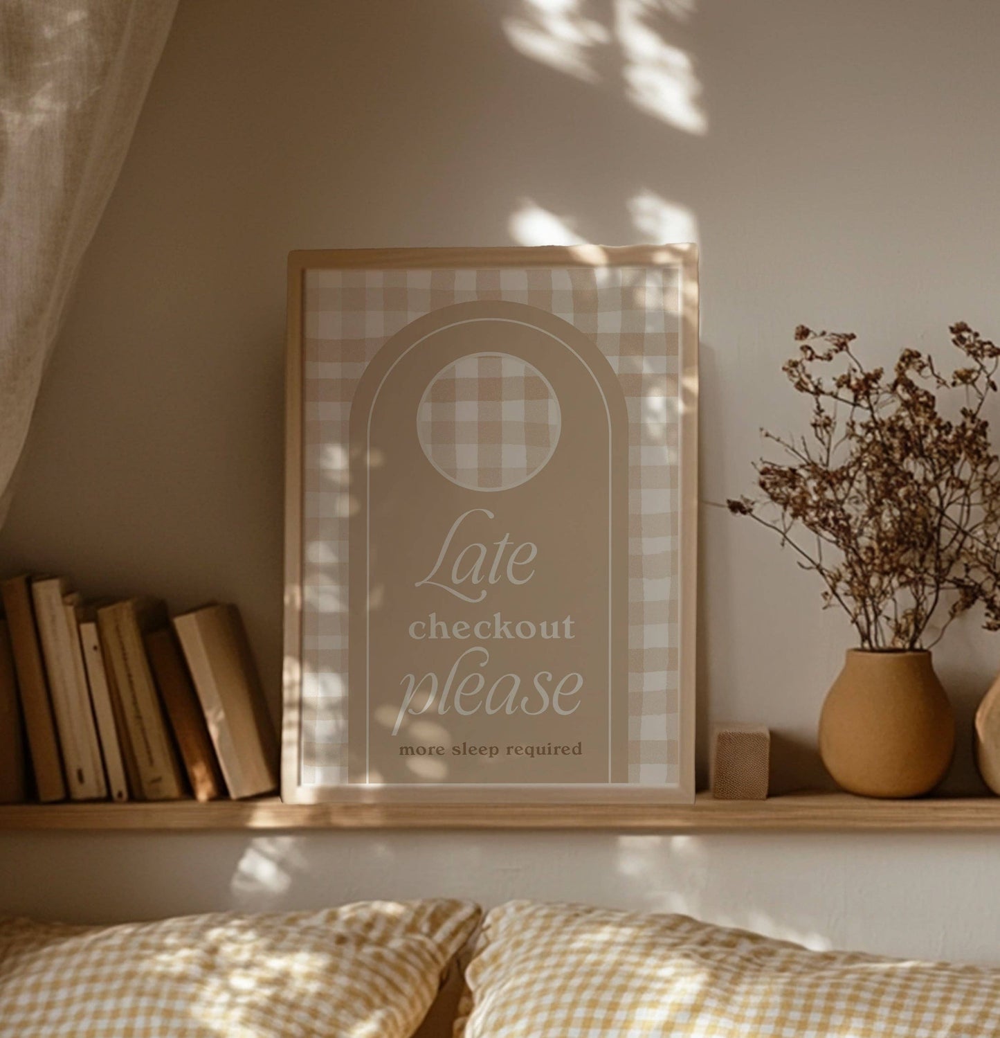 Late Checkout Bedroom Print: A4
