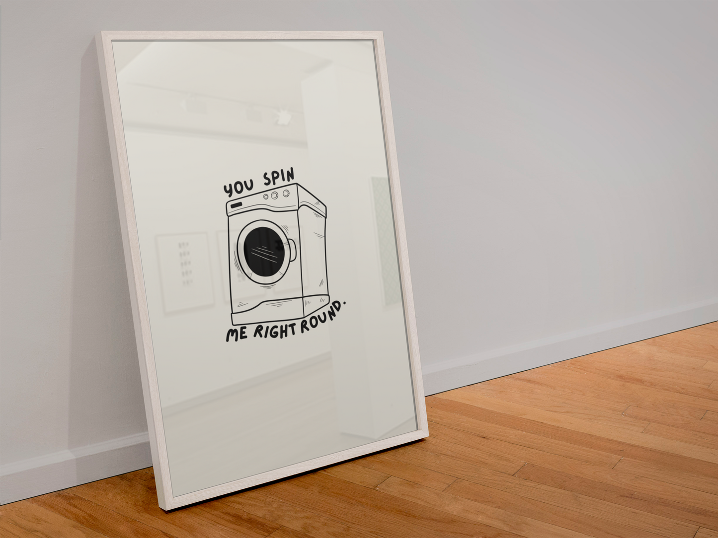 You spin me right round music inspired laundry print: A4