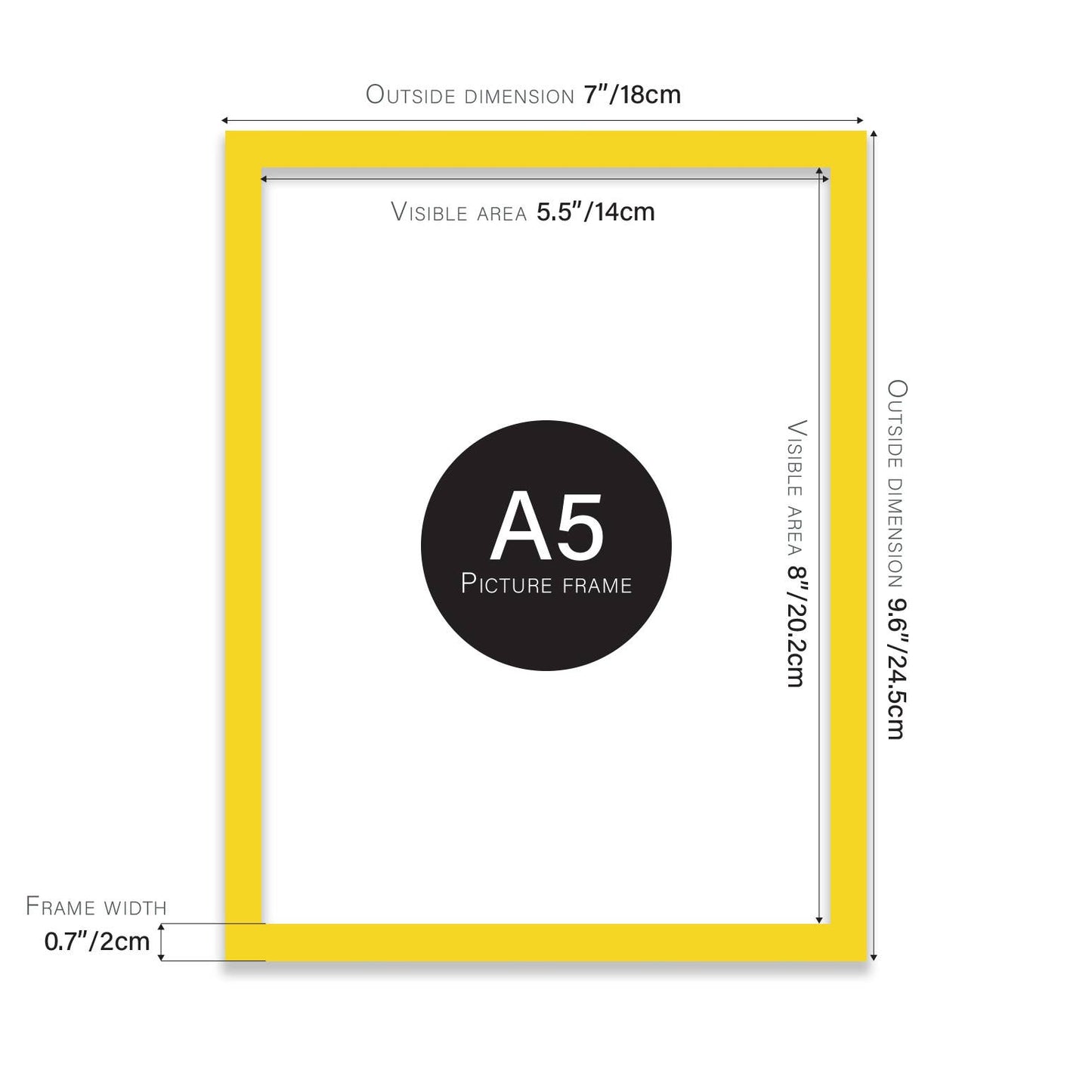 Yellow A5 Picture Frame