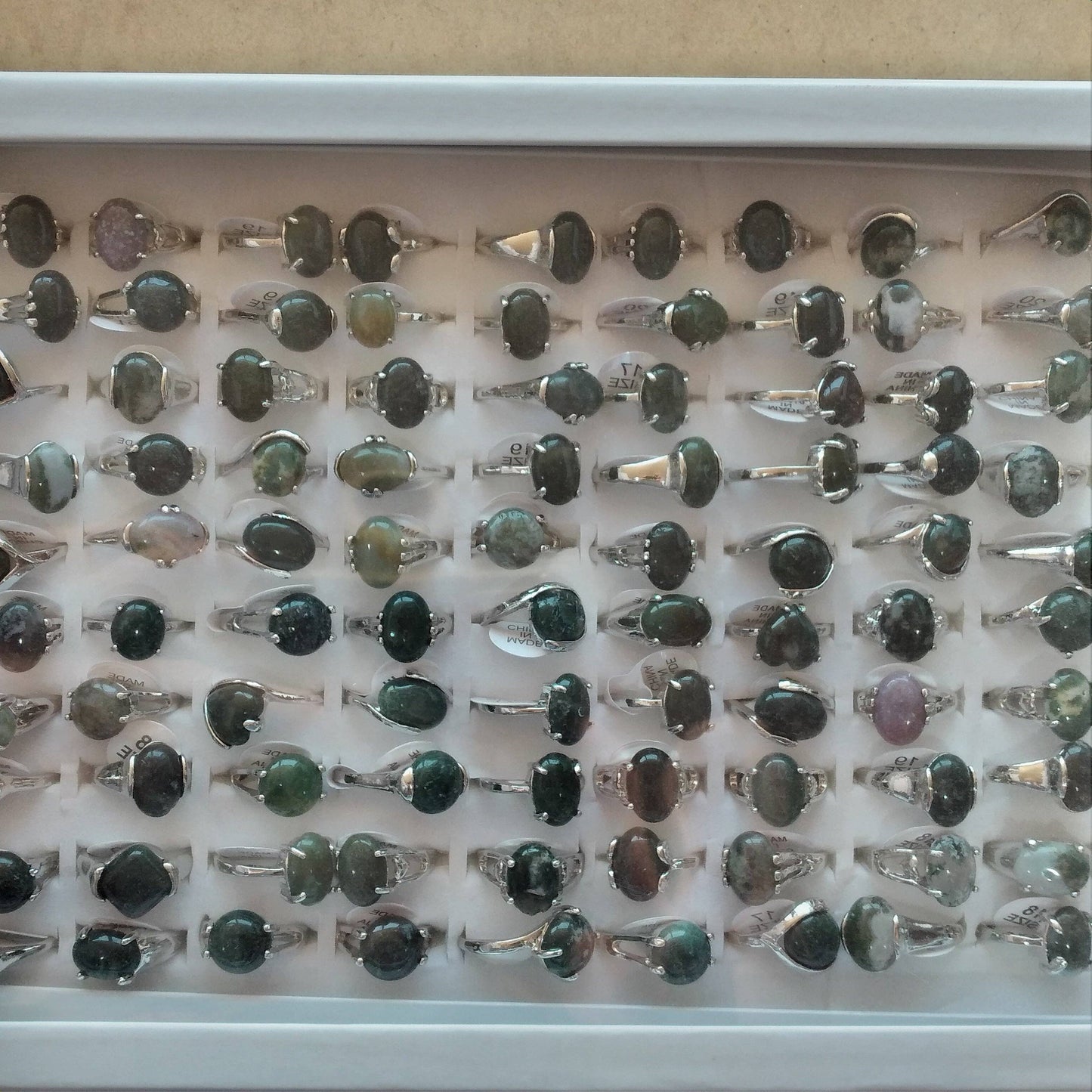Gemstone Rings Assortment – 100 or 50 Mixed Stone Rings : Assorted 100