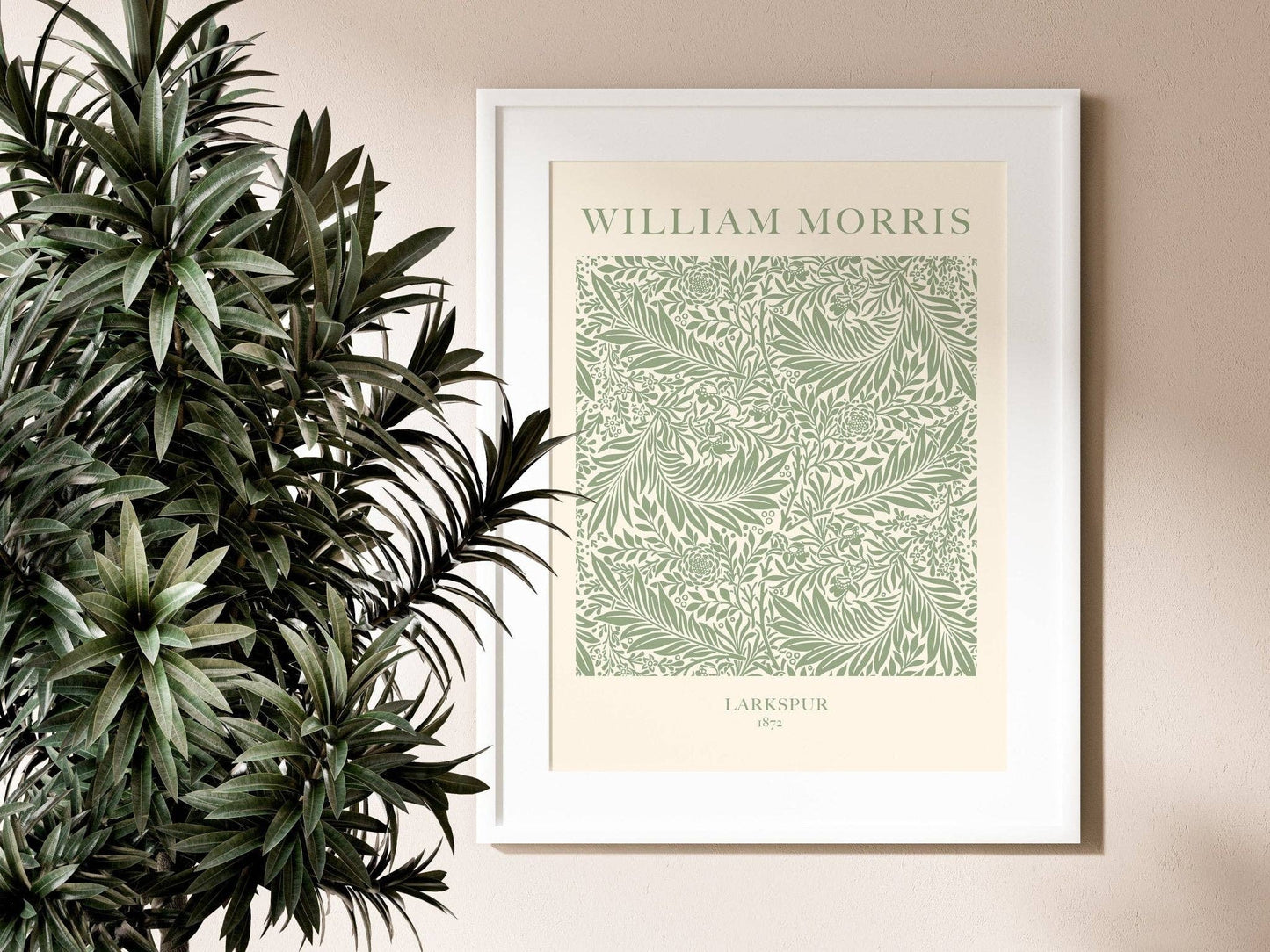 William Morris Larkspur Green Print: A3