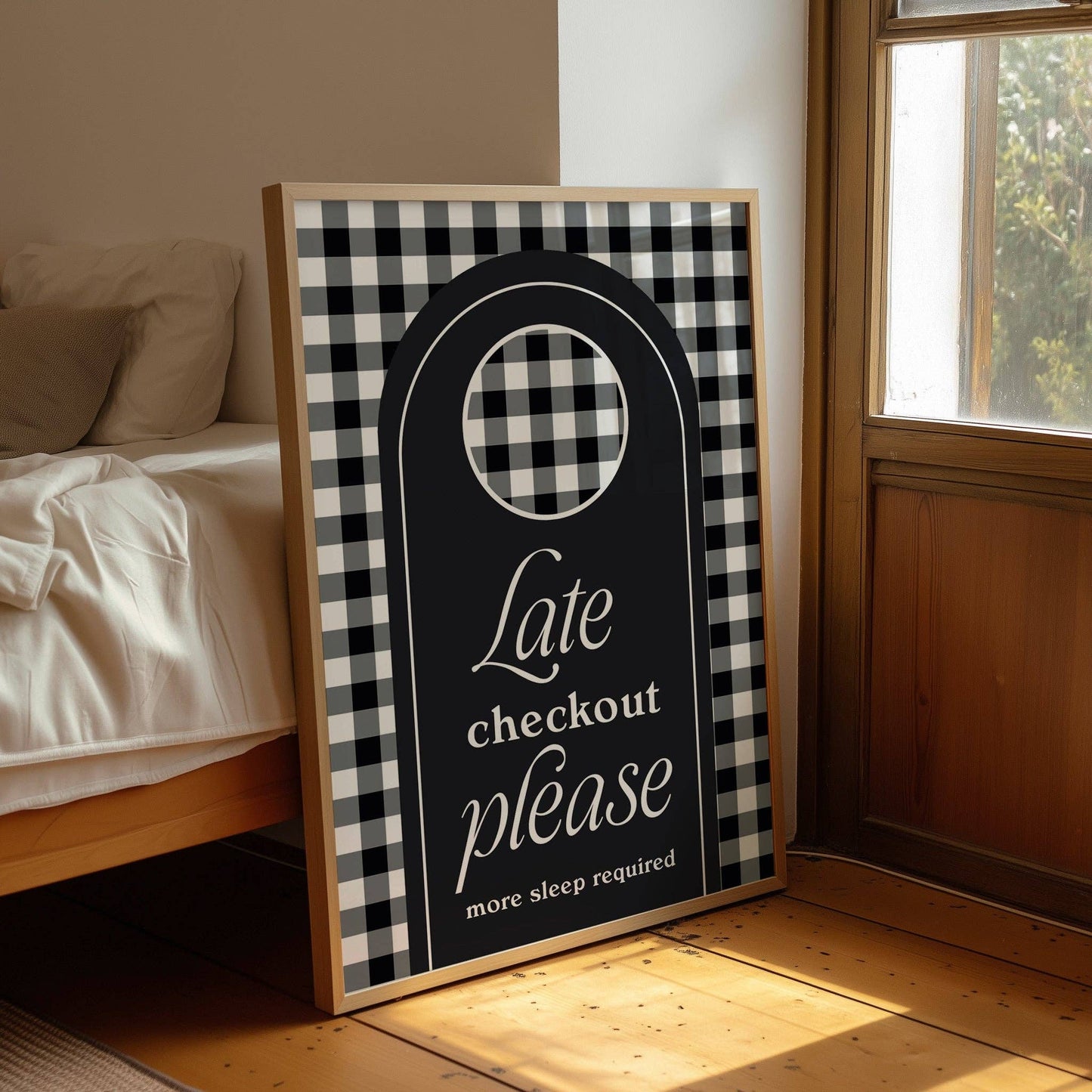 Late Checkout Bedroom Print: A4