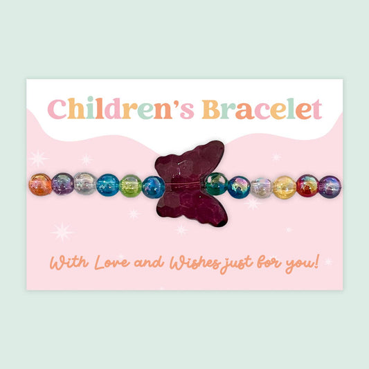 Butterfly Rainbow - Children's Beaded Bracelet