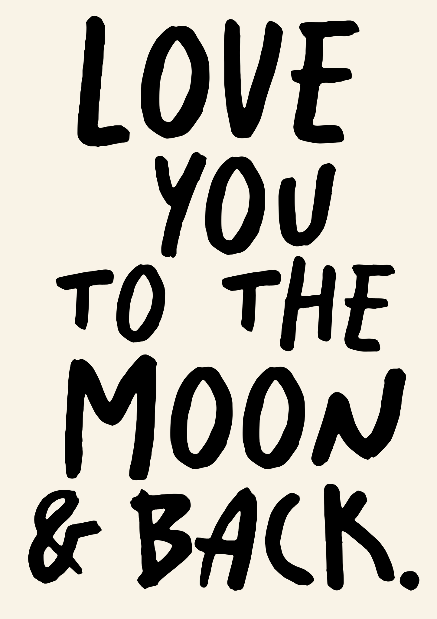 Love you to the moon & back print : A4