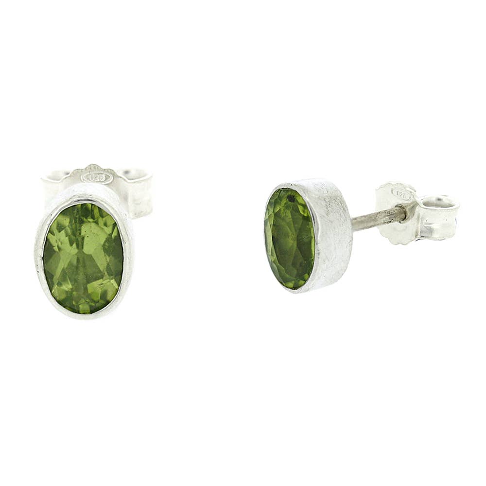 Peridot 4mm Oval Studs and Presentation Box