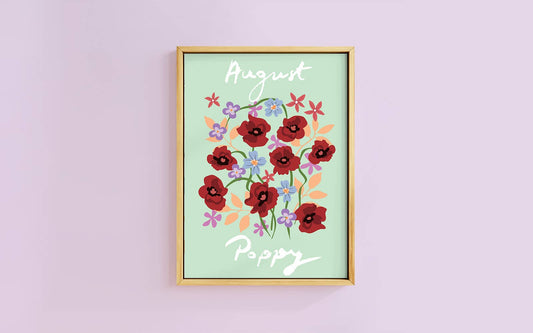Birth Flower Print August  - A6