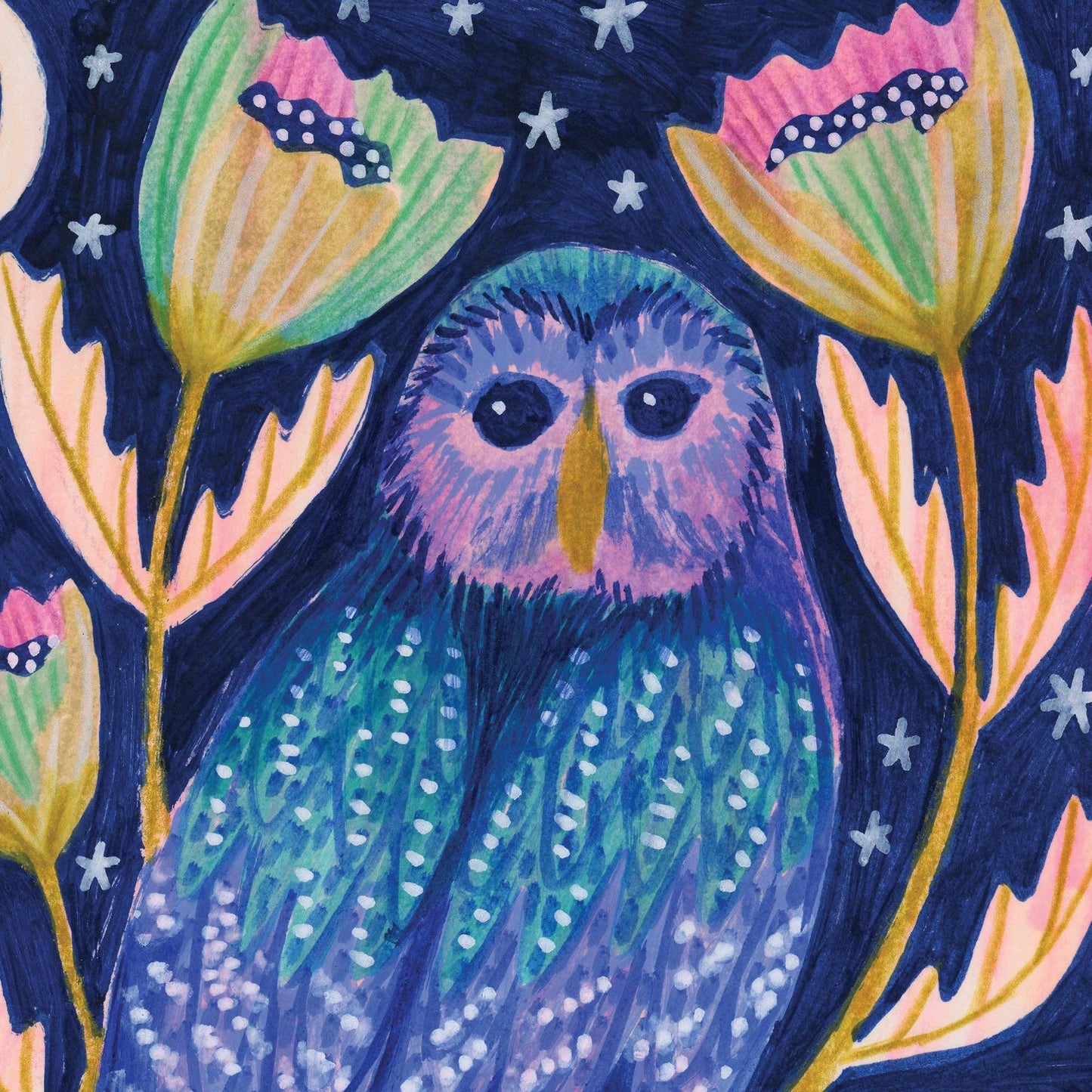 Midnight Owl Art Print: A4 - Medium