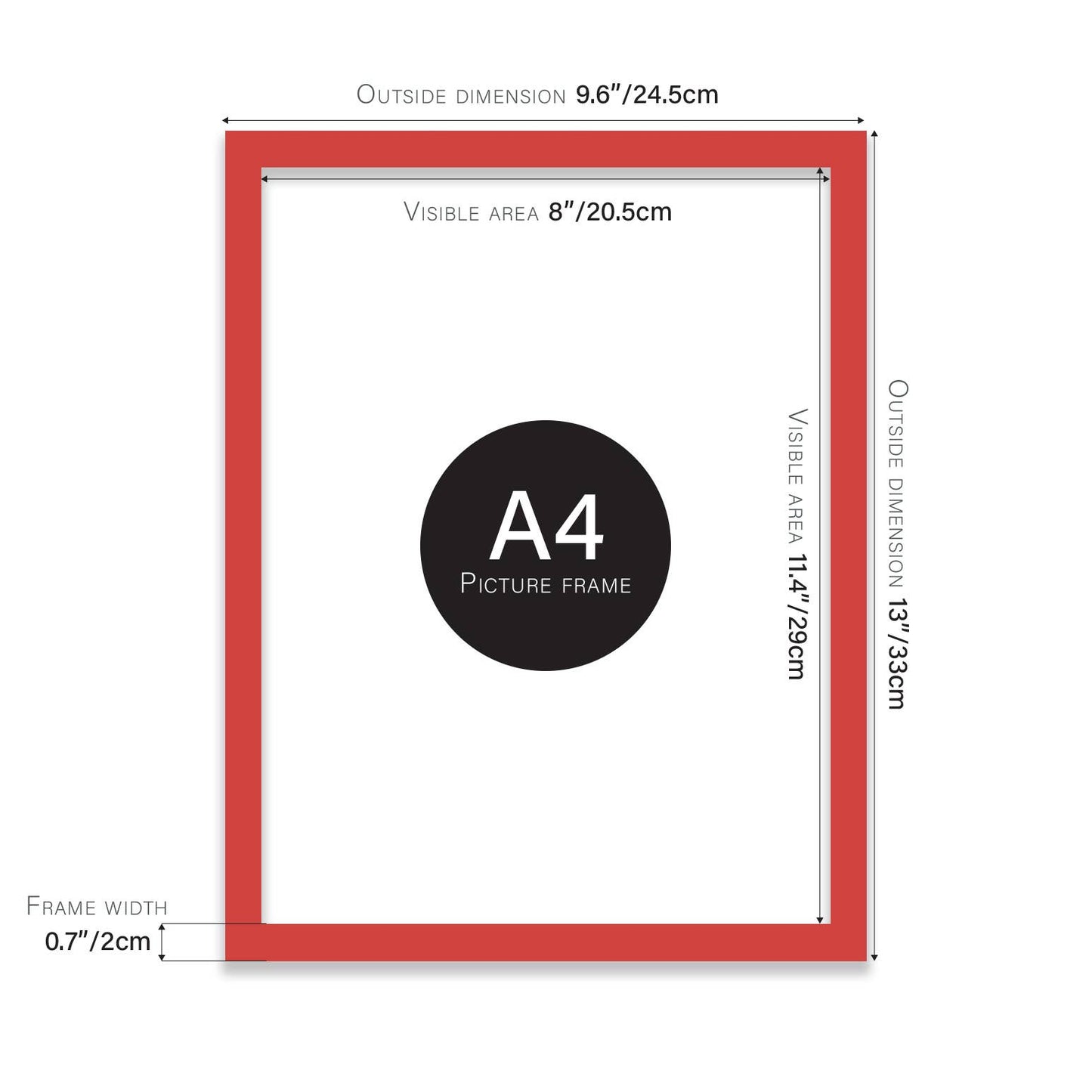Red A4 Picture Frame