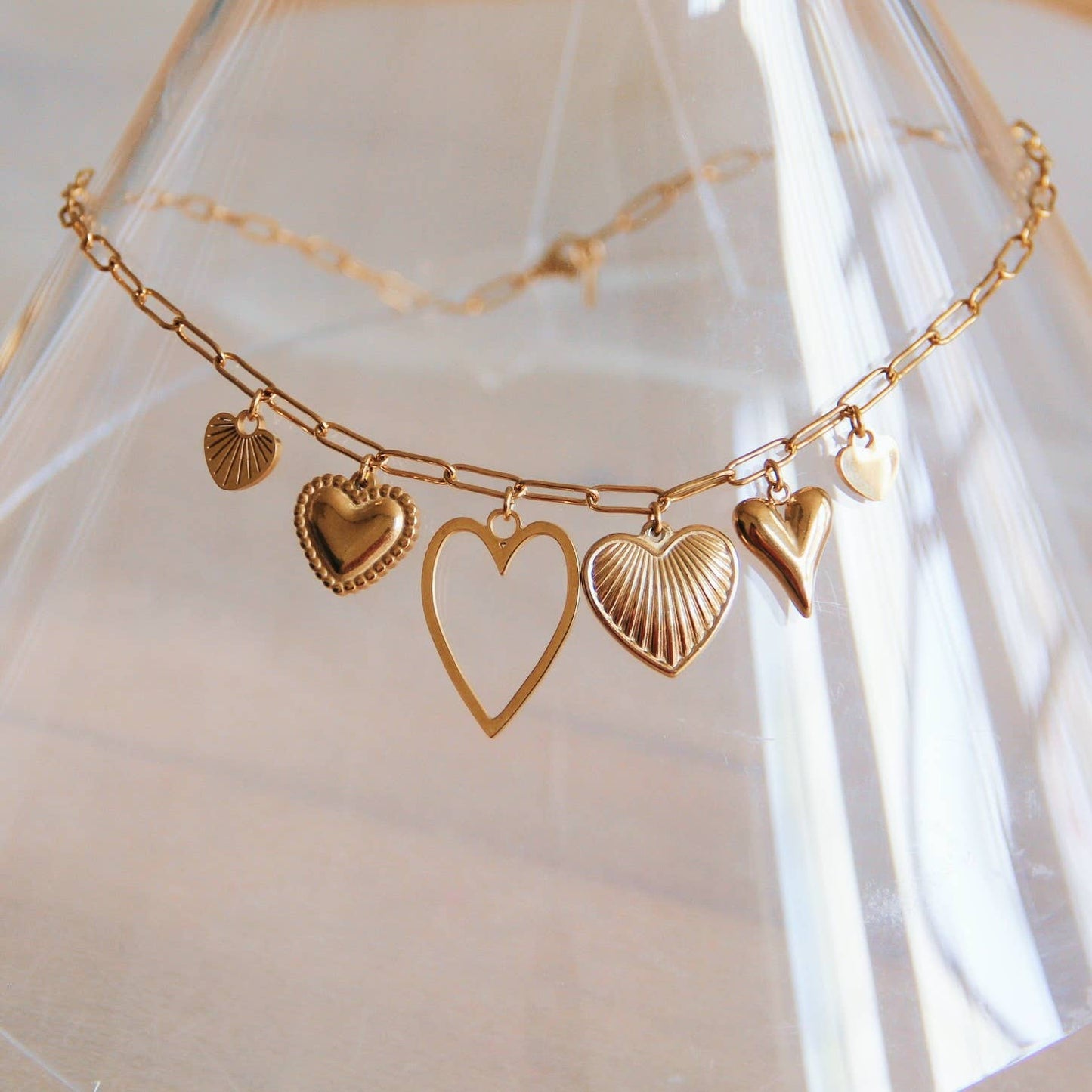 Charm Necklace 'HEARTS'