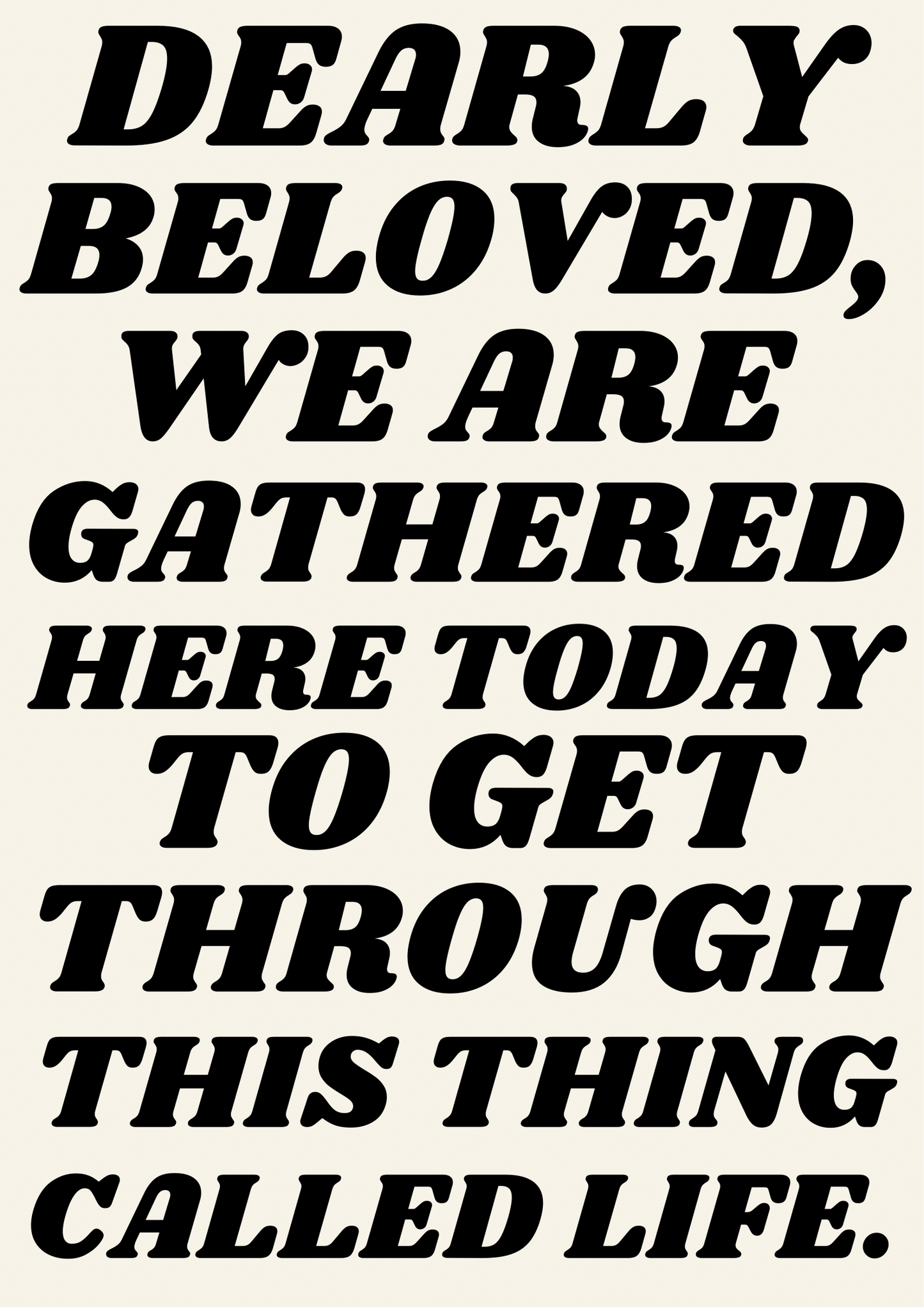 Dearly beloved fun print: A6