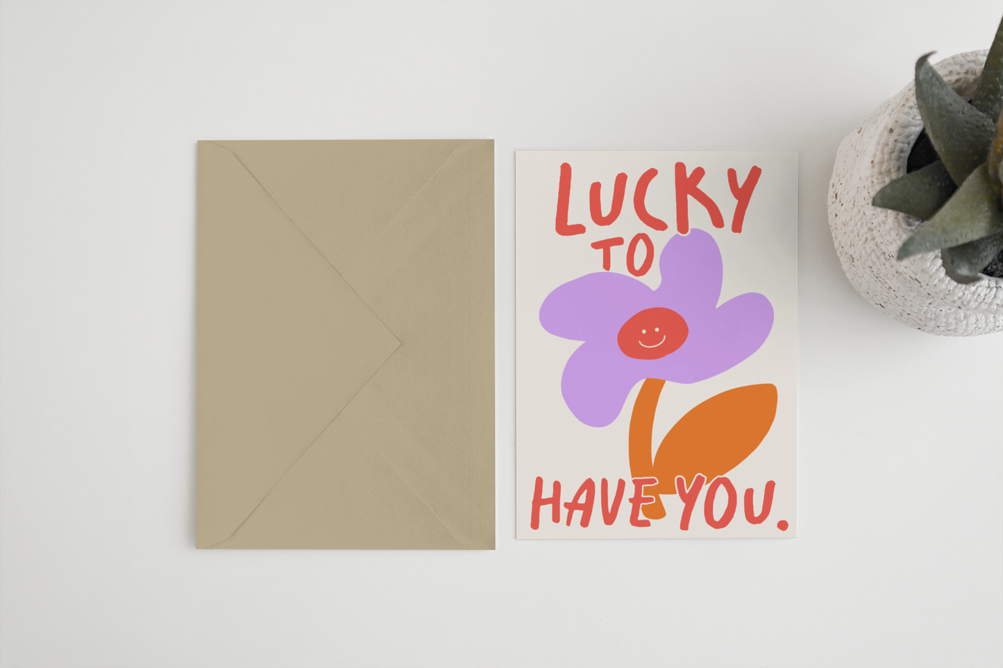 Lucky to have you A6/5x7 card: Card Clasp (Plastic Free) / A6
