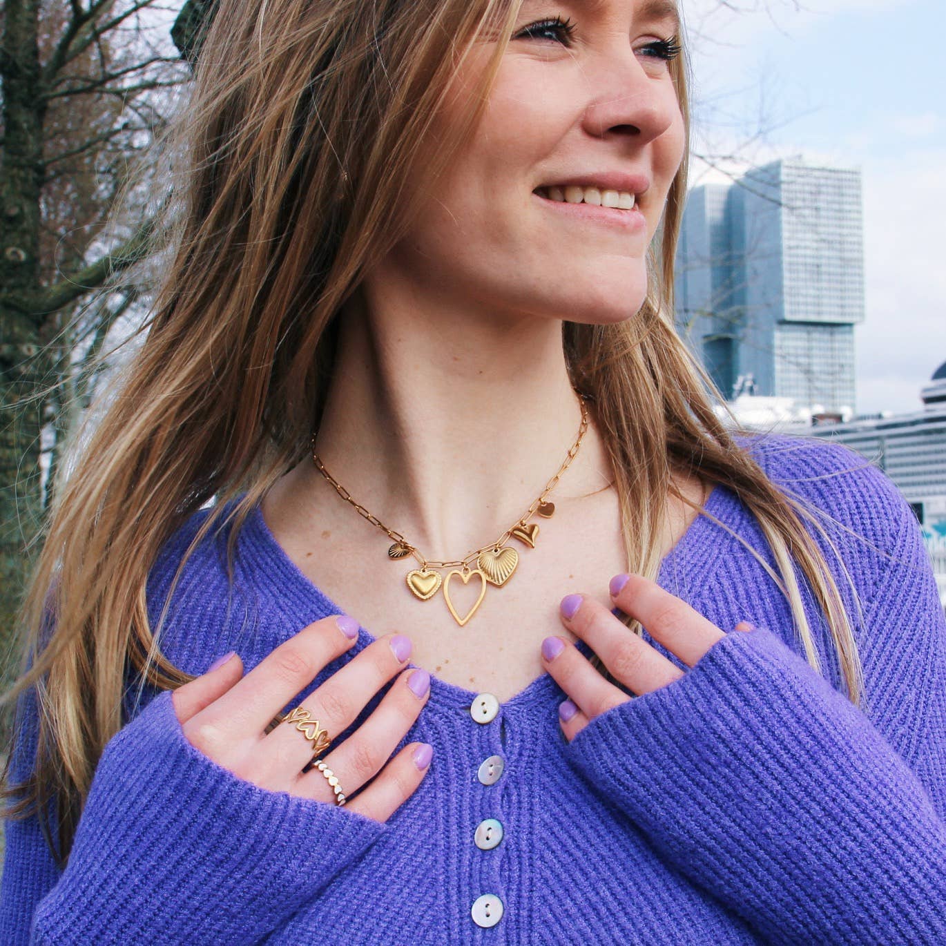 Charm Necklace 'HEARTS'