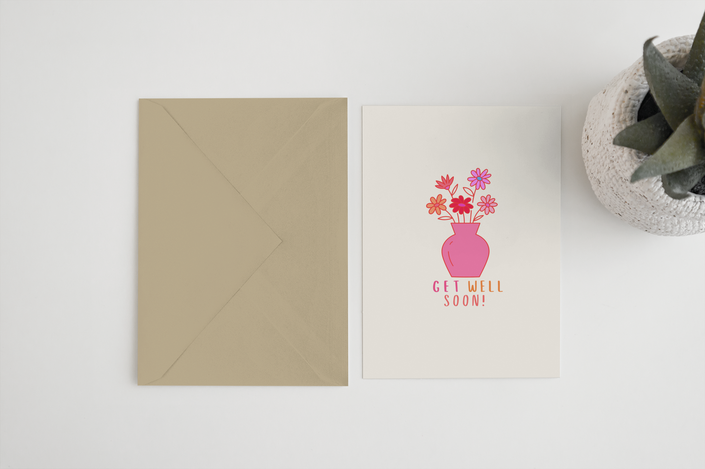 Get well soon A6/5x7 card : Card Clasp (Plastic Free) / A6