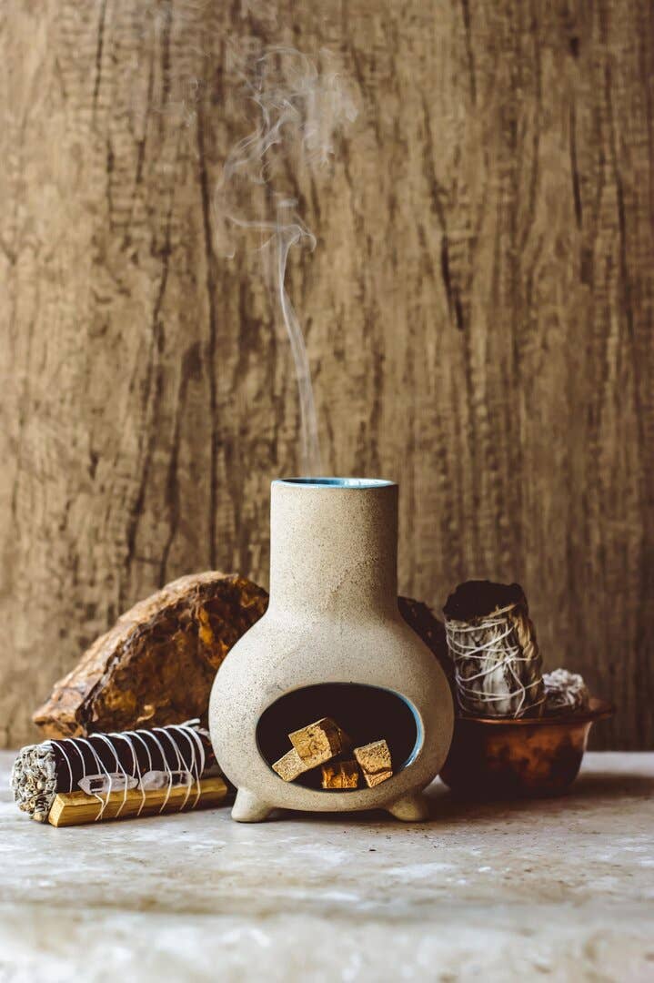 Handmade Artisan Pottery Mini Garden Chiminea