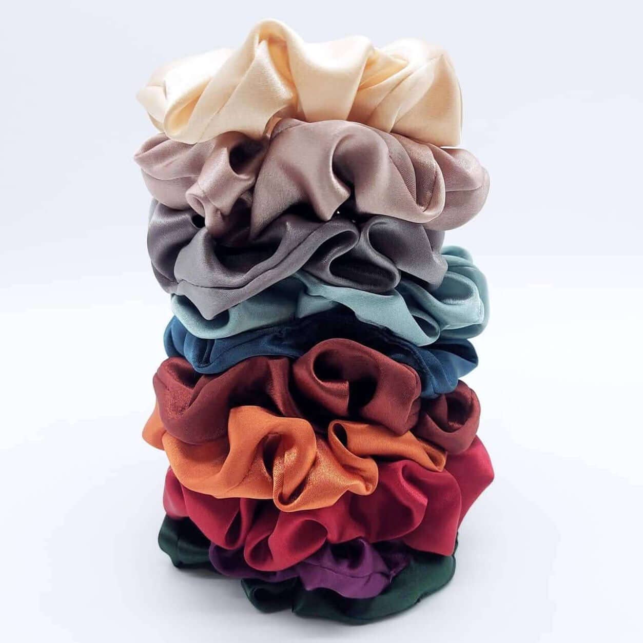 Luxury Satin Scrunchies in 4 SIZES: Regular / Aqua