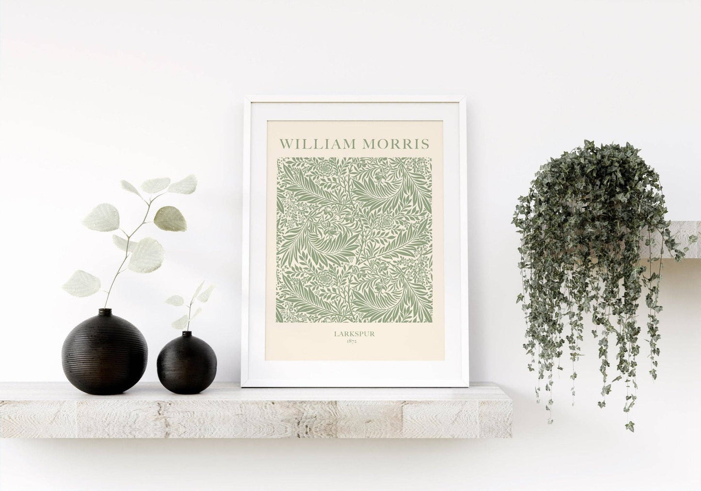 William Morris Larkspur Green Print: A3
