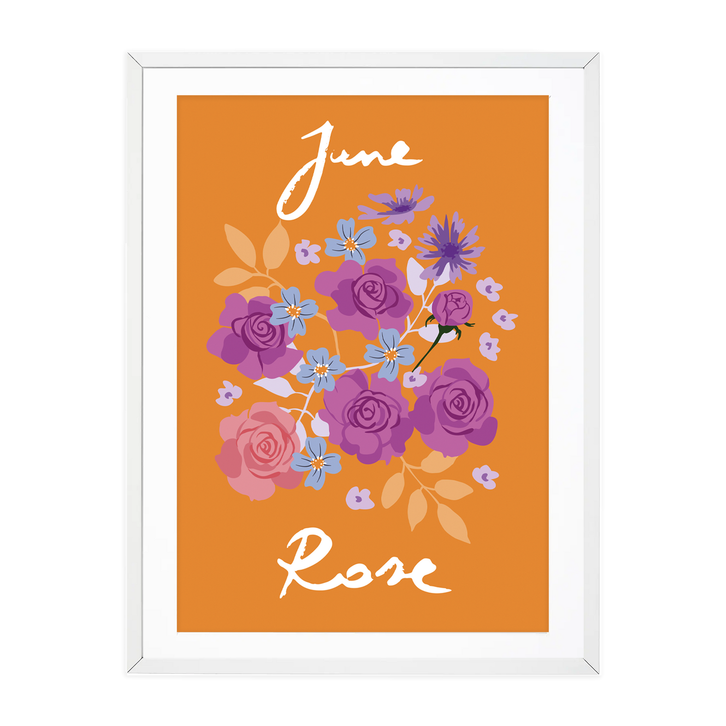 Birth Flower Print June - Rose - A6