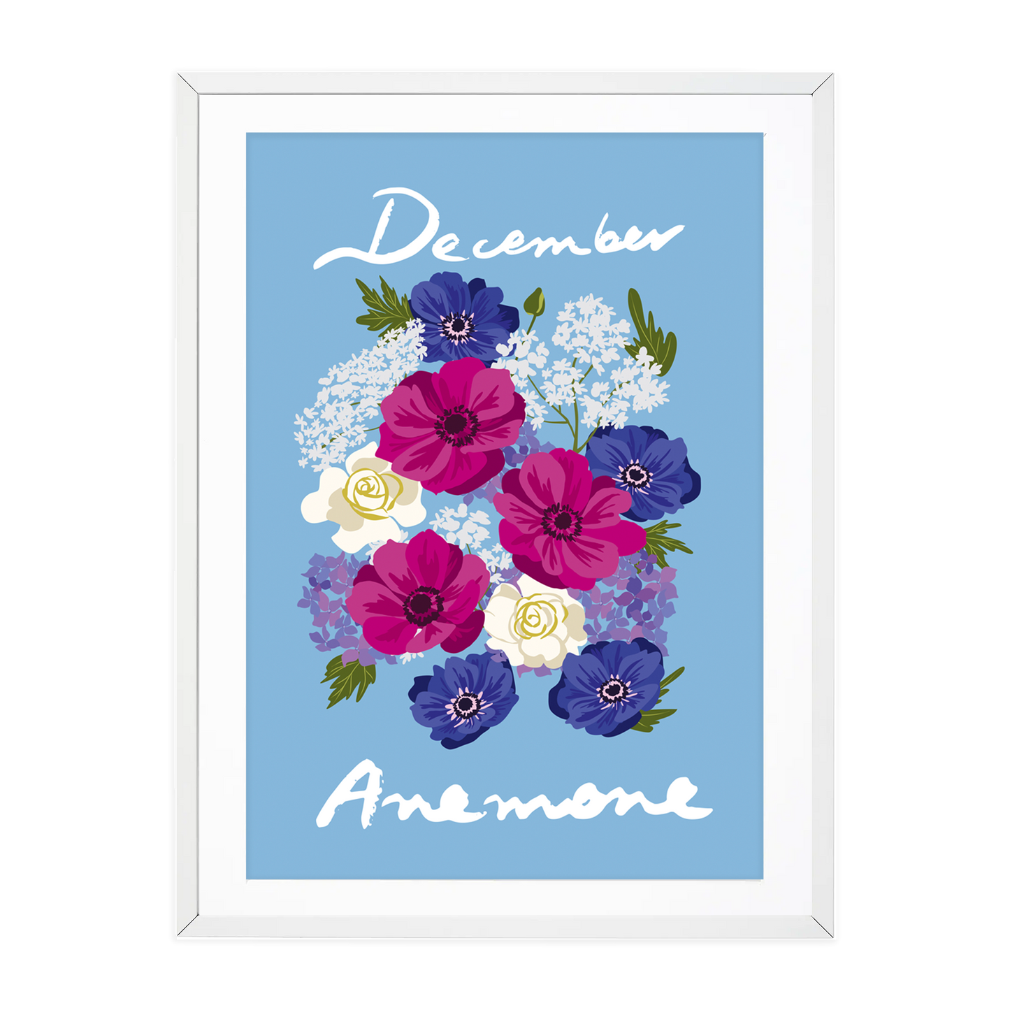Birth Flower Print December - Anemone - A6