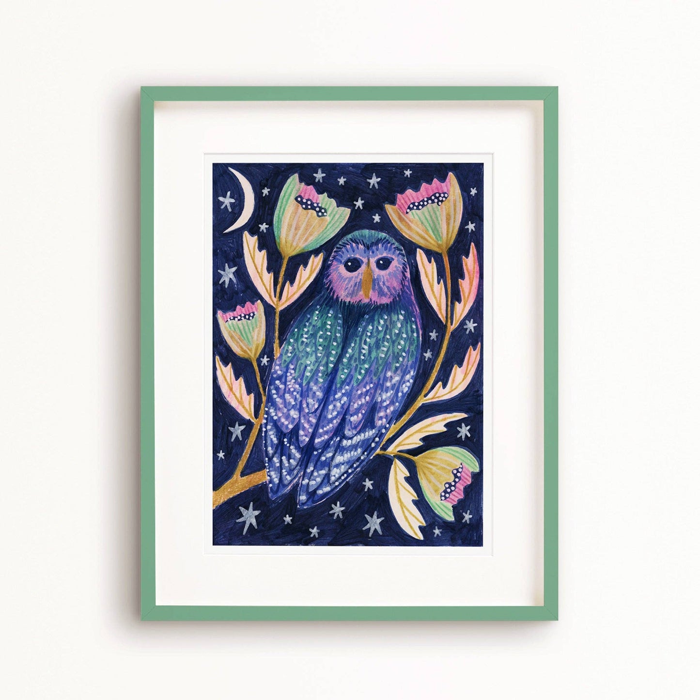 Midnight Owl Art Print: A4 - Medium