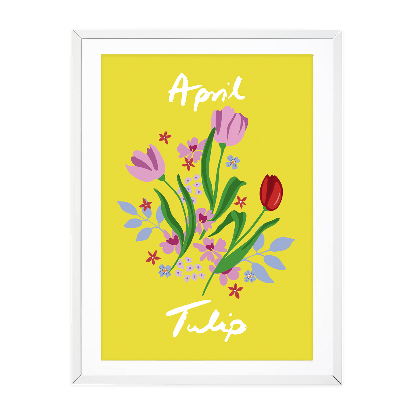 Birth Flower Print April - Tulip A6