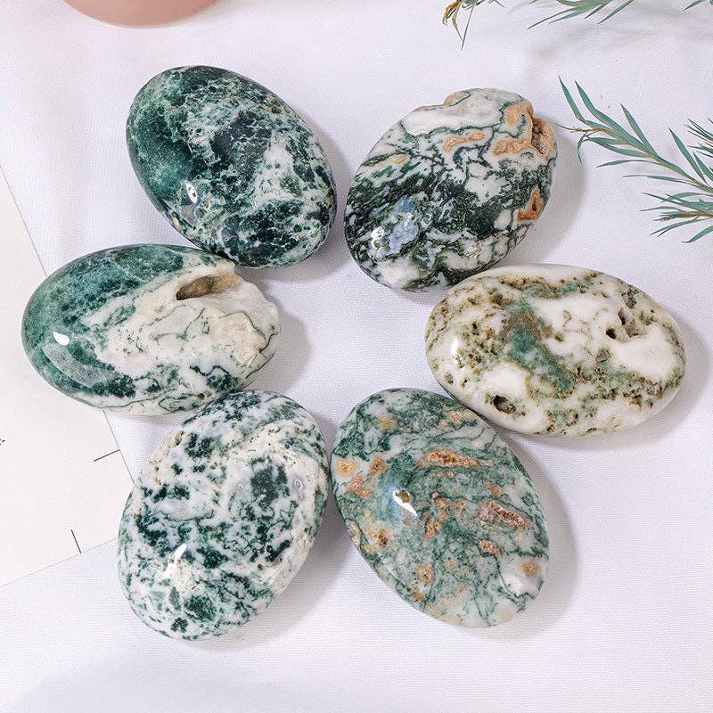 Moss Agate Palm Stone