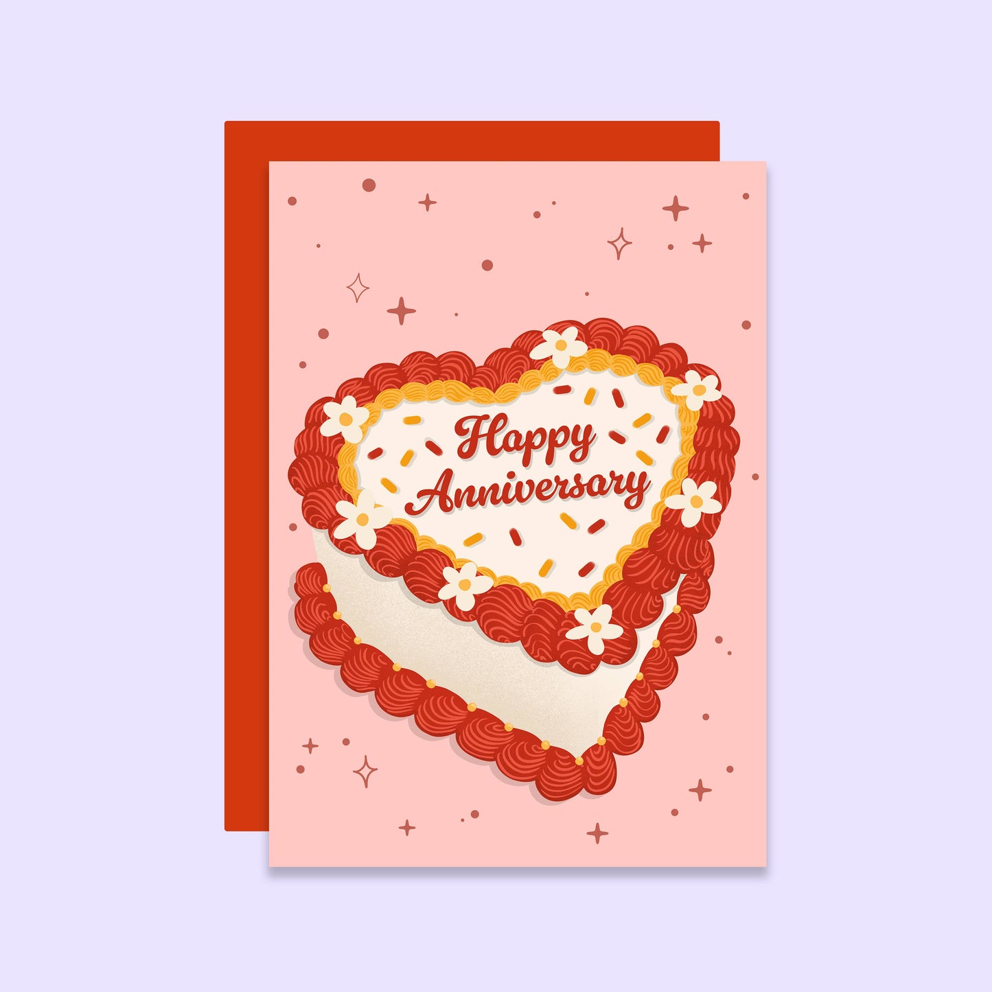 Happy Anniversary Vintage Kitsch Cake Card