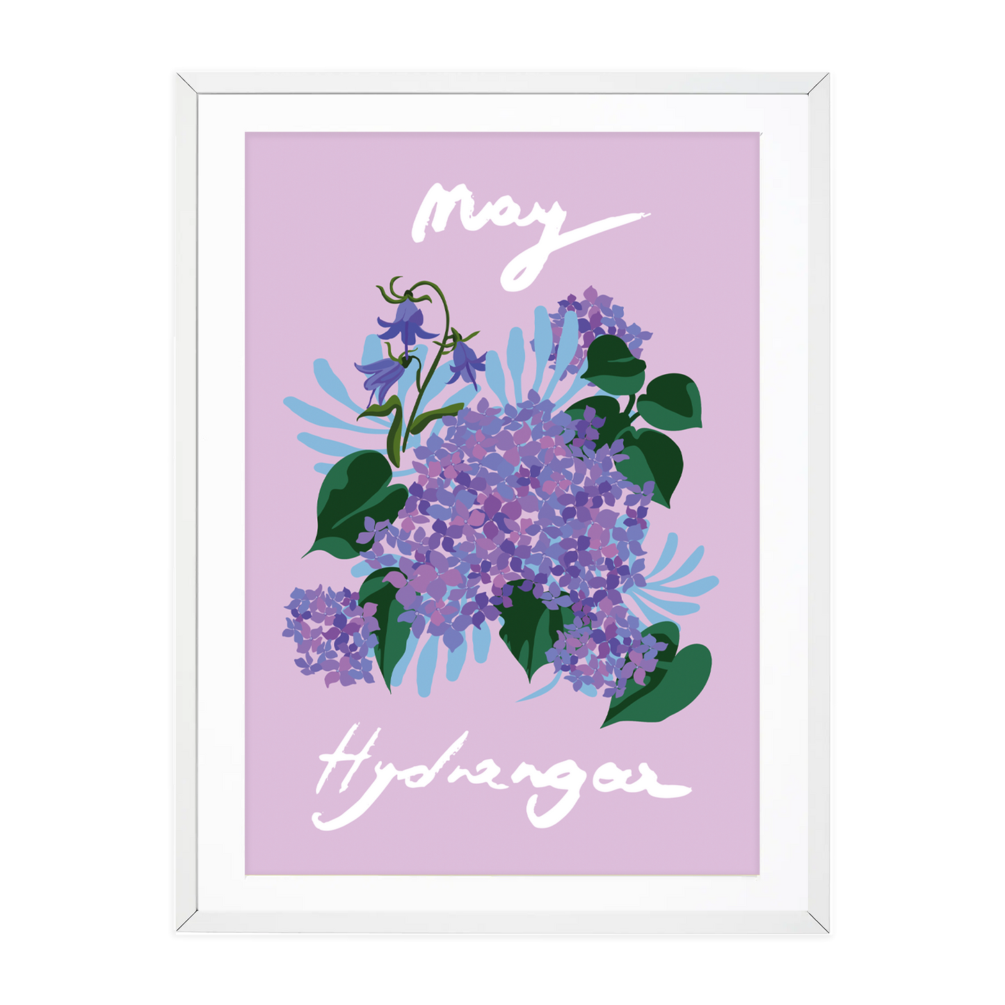 Birth Flower Print May - Hydrangea - A6