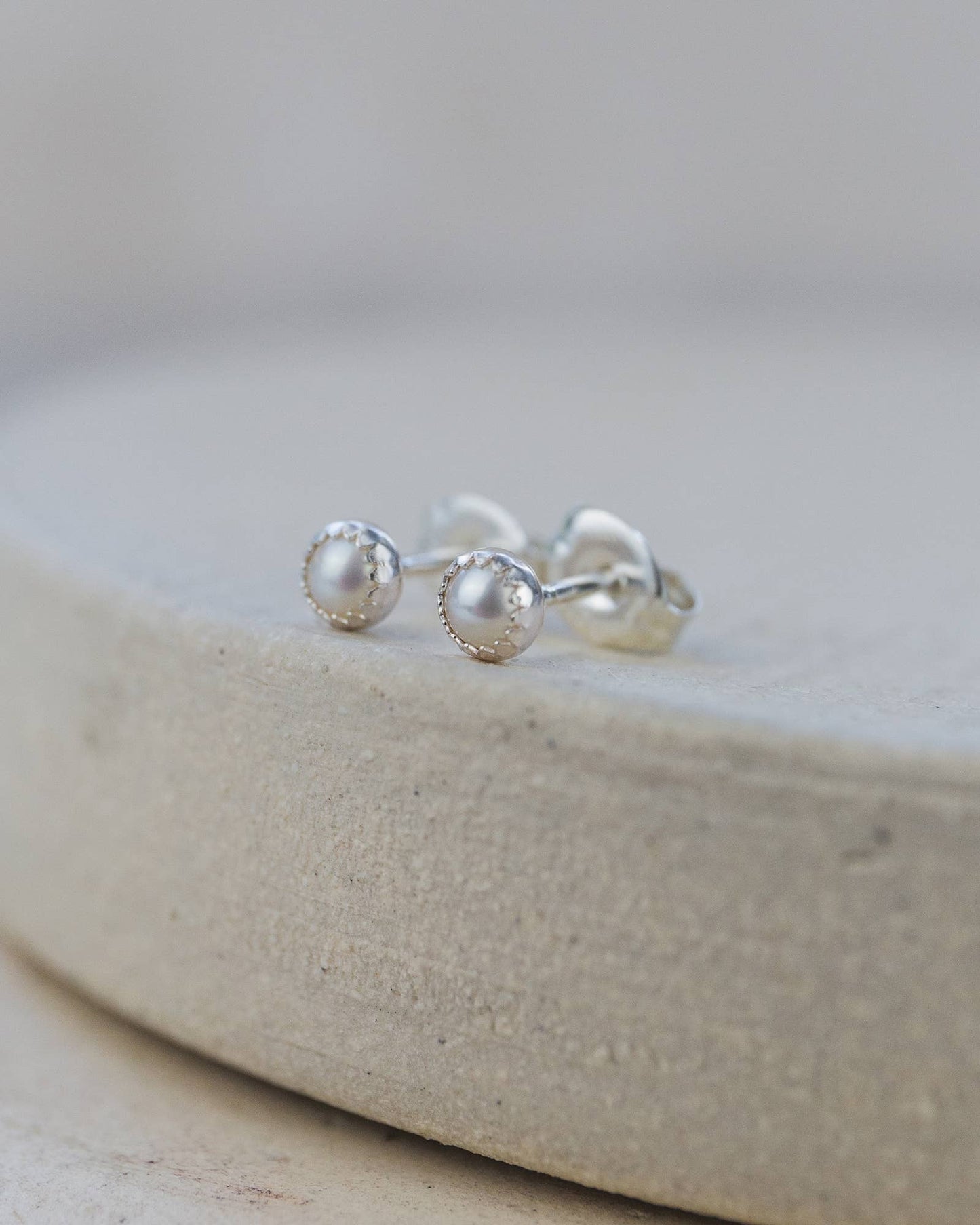 Pearl Mini Gemstone Studs