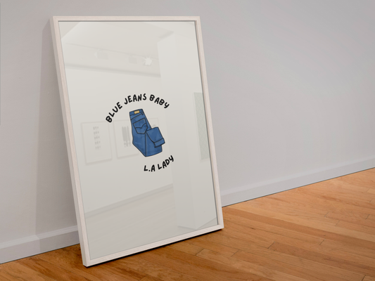 Blue Jeans Baby LA Lady Tiny Dancer inspired Print: A4