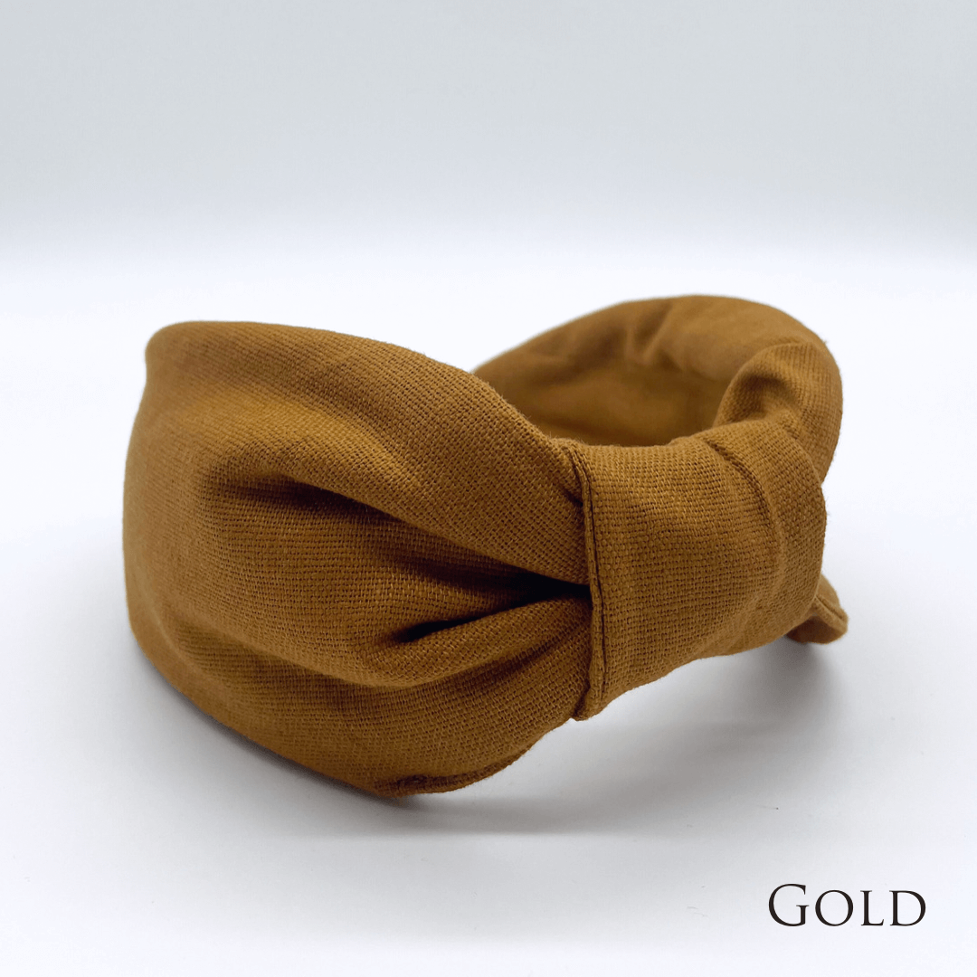 Luxury Linen Flat Knot Headband - 8 COLOURS: Fern
